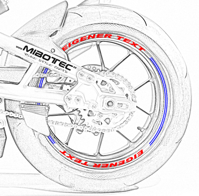 Felgenrand Beschriftung