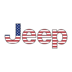 Jeep Logo mit Rand & USA Flagge Aufkleber (Stk.)