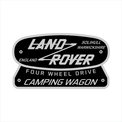Land Rover Camping Wagon Retro Typenschild Aufkleber (Stk.)