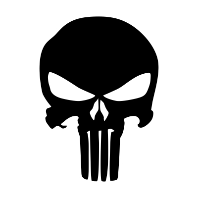 Punisher Totenkopf einfarbig Aufkleber (Stk.)