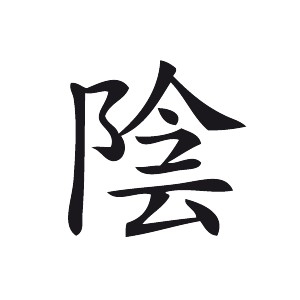Chinesisches Zeichen Aufkleber Yin (Stk.)