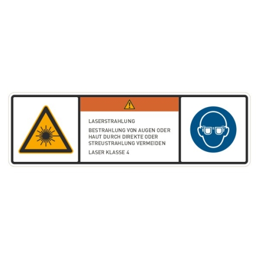 Maschinen Aufkleber Laser Klasse 4, nach DIN ISO 3864-2 (Stk.)