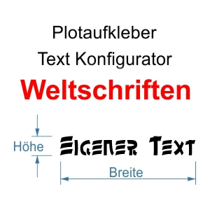 Text-Aufkleber Konfigurator Weltschriften