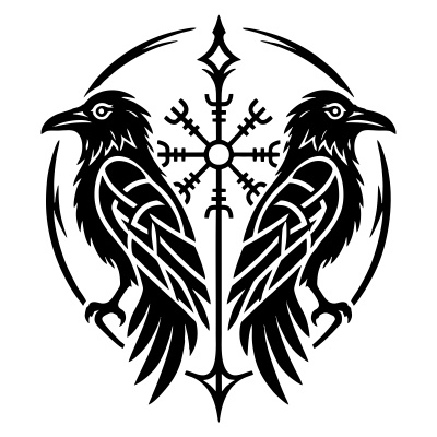Hugin & Munin Raben Aufkleber (Stk.)