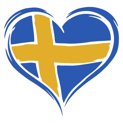 Schweden Herz Aufkleber zweifarbig (Stk.)