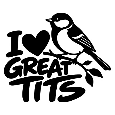 I love great Tits / Kohlmeisen Aufkleber (Stk.)