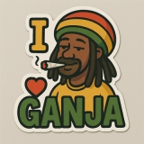 I Love Ganja Aufkleber (Stk.)