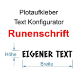 Text-Aufkleber Konfigurator Runen Schrift