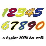 Startnummer Style 105 zweifarbig breit Aufkleber (Stk.)