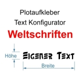 Text Aufkleber Konfigurator Weltschriften