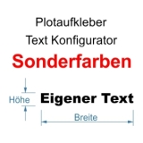 Text Aufkleber Konfigurator Sonderfarben