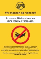 Hinweis Aufkleber insektenfrei Backen 5 Stk. DIN A5