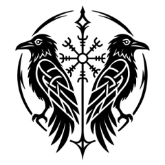 Hugin & Munin Raben Aufkleber (Stk.)