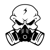 Skull Gasmaske (Stk.)